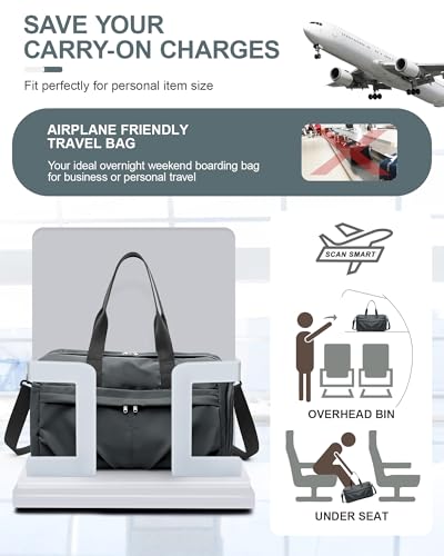 Gym Bag for Women Men with Shoe Compartment, Sport Duffel Bag, Waterproof Travel Weekender Overnight Carry on Bag for Yoga with Trolley Sleeve, Grey - color: A8-Grey