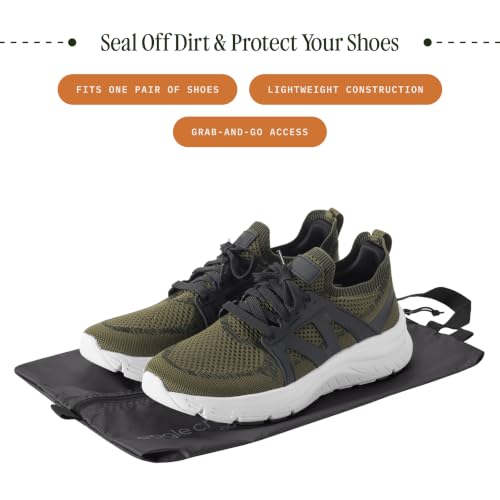 Eagle Creek Pack-It Isolate Shoe Sack, Black | Shoe Sack for Travel, Lightweight and Portable, Washable, Water-Resistant, Easy-Grab Zipper, Top Handle