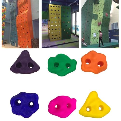 JEOZBM Rock Climbing Holds, 10Pcs Kids Climbing Stones Kit with 20 Swing Fasteners, Rock Wall Climbing Kit for Outdoor Indoor Home Playground