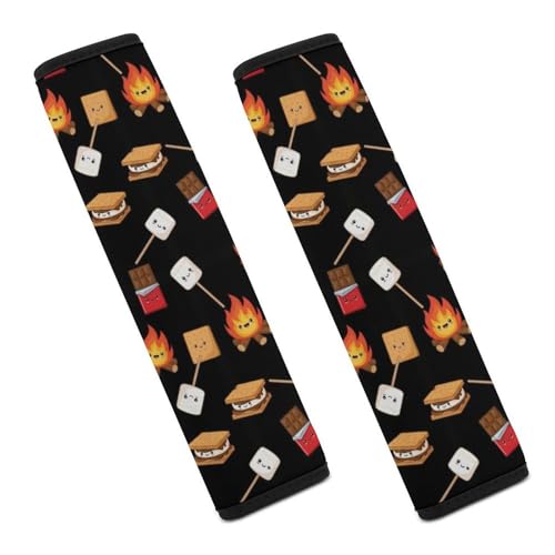 Universal Soft and Comfortable Car Seat Straps Shoulder Pads for Girls and Boys, Most Cars, 1 Pair Marshmallow Cookie Harness Pads Strap Comfortable Driving - color: Pattern 369