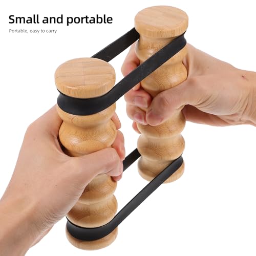 UPKOCH Wooden Handle Elastic Workout Bands 2pcs Resistance Exercise Stick for Shoulder and Chest Strength Training Joint Rehab Home Gym Core Workouts