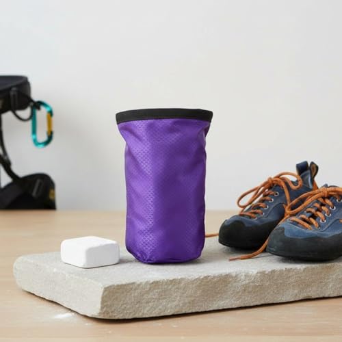Waterproof Magnesia Sack with Belt Climbing Chalk Bag Magnesia Powder Pouch for Mountaineering Travel Sports Fitness Golf - color: Purple