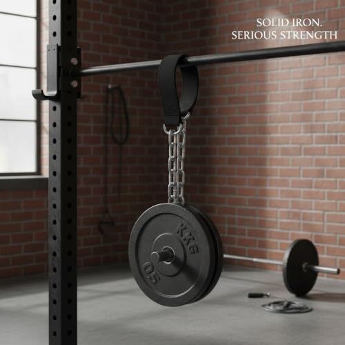 Weighted Dip Belt with Iron Chain for Pull Ups and Dips, Heavy Duty Strength Training Attachment (1 PC) - size: 7.87 x 0.79 x 0.79 in