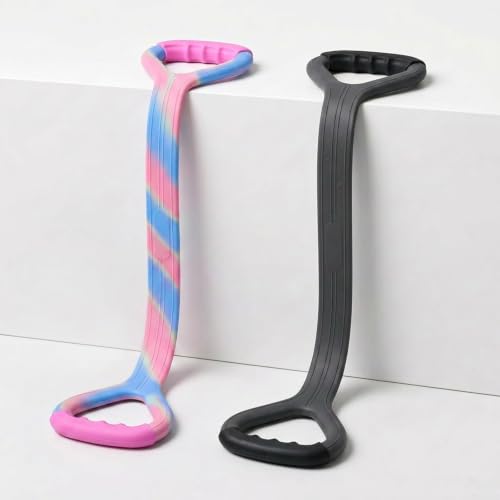 Figure 8 Resistance Band with Handles, Elastic Bands for Working Out,Arm,Back,Shoulder Training Elastic Ropes - color: Colorful & Gray