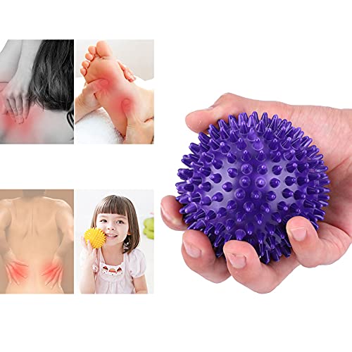2Pcs Spiky Hard Massage Balls,Soft Spiked Manual Massager Rollers Body Spiky Balls Fitness Finger Relax Tool for Plantar Fasciitis Exercise Back Feet (Small 7.5cm) - color: Purple, size: Small 7.5cm