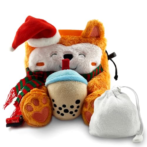 Rock Climbing Chalk Bag + Refillable Ball – Boba Dog Plush Animal Bag - style: Christmas Chalk Bag + Refillable Ball