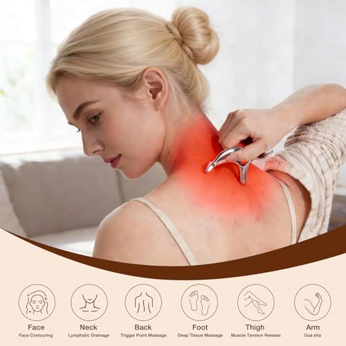 All in 1 Trigger Point Massage Tool TMJ Tension Relif Face Gua Sha | Deep Tissue Acupressure Tool Pressure Point Muscle Tension Relief Fascia Release TMJ Pain Relief Facial Neck Gua Sha Tool