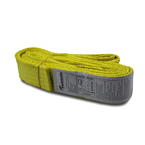 2" x 9’Rigging Moving Straps Lifting Sling Tree Saver Recovery Straps Twisted Eye Web Sling 3100lbs Vertical Capacity - color: Yellow - Vertical Capacity 3100LBS, size: 9ft