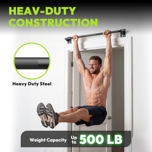 HANDBODE Wall Mounted Pull Up Bar for Doorway, 52''/36'' Chin Up Bar | 500 lb Capacity, Thickened Steel Construction, Joist Mounted - color: 36“ doorway pull up bar
