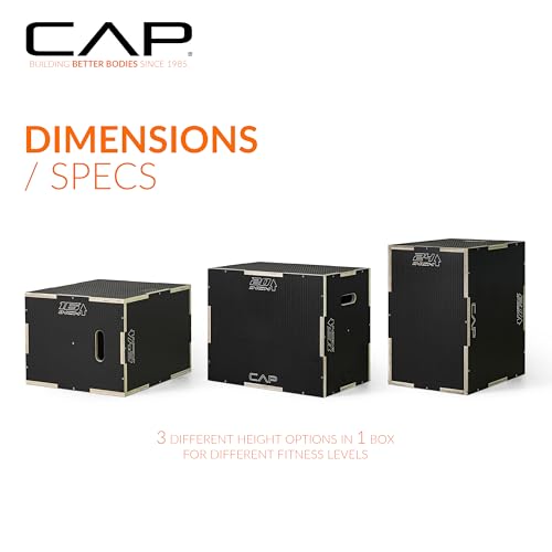 CAP Barbell 3-in-1 Plyometric Box | Multiple Styles and Sizes - size: 24in x 20in x 16 in, style: NON-SLIP