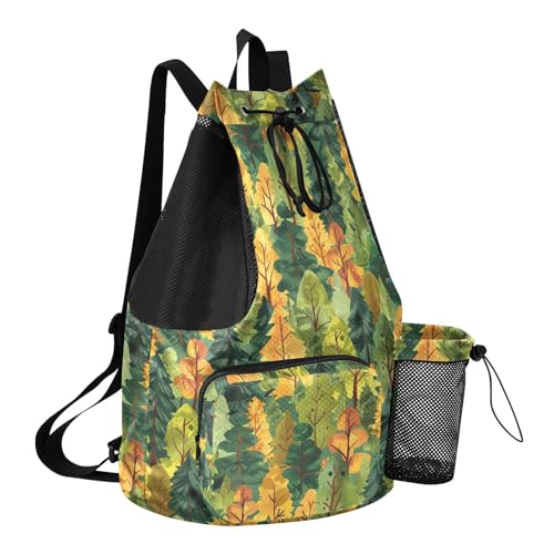 Safari Green Yellow Safari Mens Drawstring Bags Climbing Gym Bag With Pockets Waterproof
