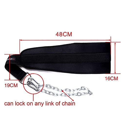 Weighted Dipping Belt with Chain Pull Up Belt Bodybuilding Gym Workout Exercise Bar Pullups for Powerlifting, Weight Lifting, Fitness