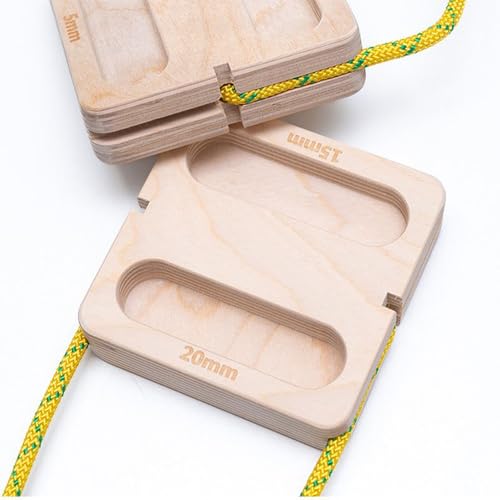 Climbing Hangboard Wooden Portable with Lanyard | Doorway Mount Climbing Hangboard for Women Men Athletes Beginners Professionals Home Gym Apartment Garage Rainy Day