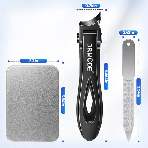 Toenail Clippers for Thick Toenails for Seniors | Heavy Duty Toe Nail Clippers for Men Thick Ingrown Nails with Wide Jaw, Slanted Curved Large Fingernail Clipper Cutter -Black - size: Big