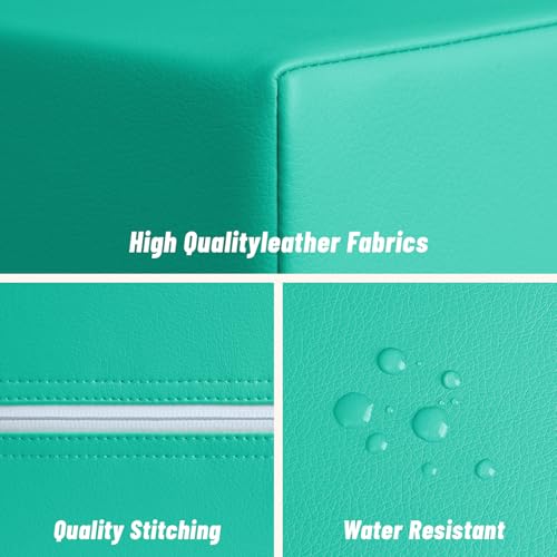 TODIBY 6-Piece Soft PU Leather Toddlers Climbing Toys, Baby Foam Climbing Blocks for Toddlers 3, Indoor Climb and Crawl Activity Play Set, Foam Play Gym Climbing Structures (Orange and Green) - style: Macaroon/Orange/Green