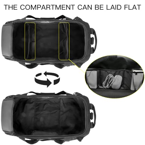 TUGUAN 100L Extra Large Travel Duffle Bag Backpack for Men, 3 in 1 Sports Duffel Bags W/Adjustable Shoulder Strap & Dividers Gym Equipment/Gear Weekend Overnight Bag for Trip Camping Hiking, XL Black - color: Black