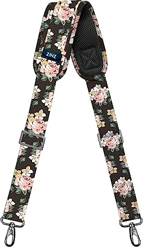 Bag Shoulder Strap, Padded Adjustable Shoulder Strap Replacement - color: Dark Rose, size: 57"