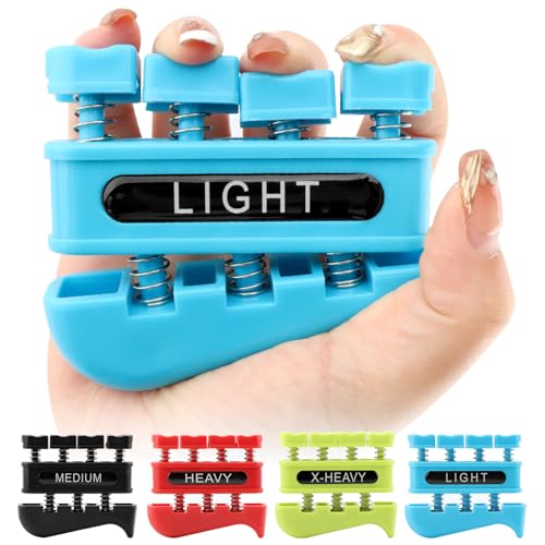 4Pcs Finger Strengthener, Finger Exerciser, Hand Exerciser for Improve Dexterity and Strength in Fingers, Hands, Forearms–Grip Strength Trainer for Musicians, Climbers