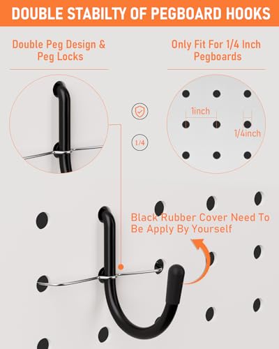INCLY 276PCS Pegboard Accessories Organizer Kit for 1/4 Inch Pegboard | Extra Thick, Heavy Duty, Pegboard Hooks with Bins & Paper Towel Holder, Peg Board Hooks, For Garage Wall Hanging Tools - size: 276PCS