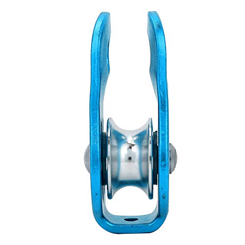 26KN Climbing Pulley, Fixed Plate Aluminum Alloy Rope Pulley Small Pulley System for Heavy Duty, Climbing, Zipline, Hauling Outdoor Activity - color: Blue