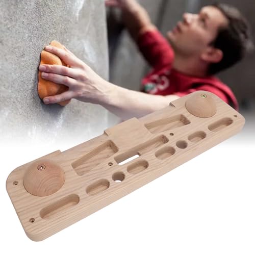 Keenso Wooden Rock Climbing Hangboard, Wooden Hangboard Climbing Board Fingerboard Climbing Training Board for Building Core Strength and Endurance