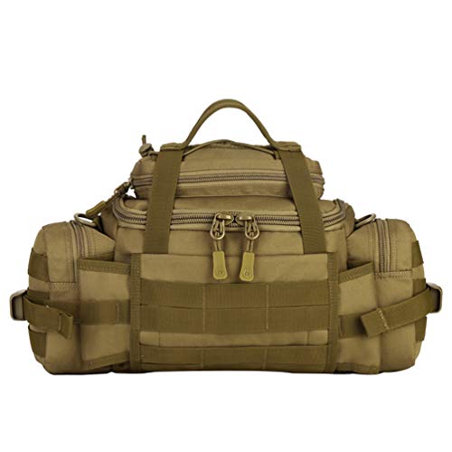 Tactical Assault Gear Sling Pack Hiking Duffle Fanny Packs MOLLE Compact Utility Military Waist Range Bag Heavy Duty EDC Camera Shoulder Backpack (Coyote Brown) - color: Coyote Brown