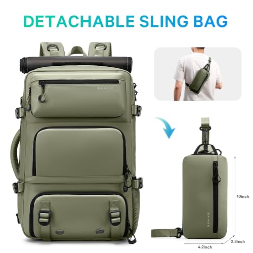 FUTURE AESTHEICS Travel backpack Carry-on Travel Backpack For Women Men Flight Approved Business Weekender Overnight Waterproof Daypack (Green) - color: Green