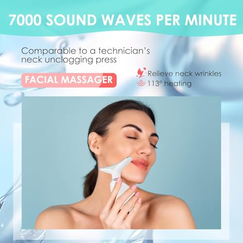 Facial Massager Face and Neck, Face 𝖲 culpting Wand Tool with 7 Color - Birthday, Christmas, Mothers Day, Valentines Day Gifts for Her Women Mom Best Friend Wife Teacher (White) - color: White
