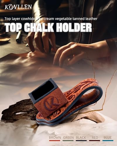 KONLLEN Magnetic Chalk Holder, Pool Cue Accessory | Round or square holder keeps chalk secure and easy to reach for pool cue and billiard players - color: square-Brown