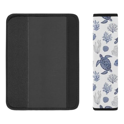 2 Pack Sea Turtle Grass Natural Watercolor Car Seat Straps Shoulder Pads Universal Soft and Comfortable Seat Belt Cushion for Adults and Children, Stroller Pushchair High Chair - color: Pattern 434