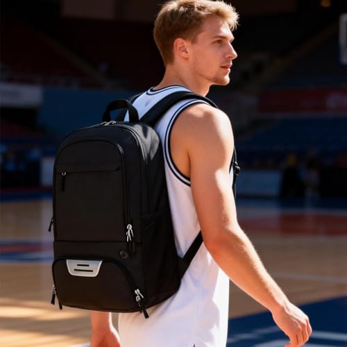 Backpack Featuring Separate Ball Holder and Ventilated Shoe Compartment for Sports Equipment and Daily Use Team Sports Equipment Bag