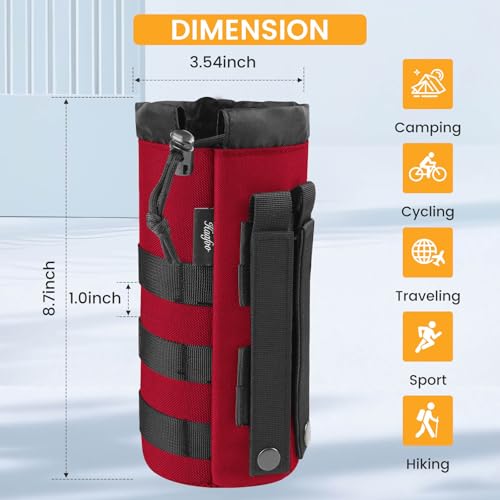 Molle Water Bottle Holder, Upgraded 1000D Nylon Tactical Molle Water Bottle Pouch, Sports Water Bottle Bag Bottom Mesh Lining Hydration Carrier for Camping, Climbing, Hiking and Travelling - color: Gray-Camo