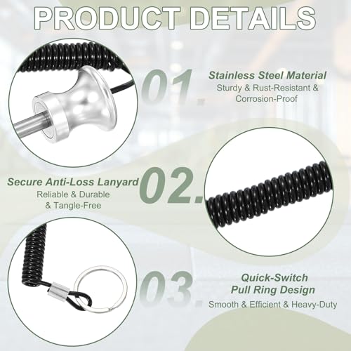 Weight Stack Pin, Weight Gym Pin Strength Training Equipment Replacement with Pull Rope for Commercial Home - color: Silver, size: 0.3 x 3.9 Inch