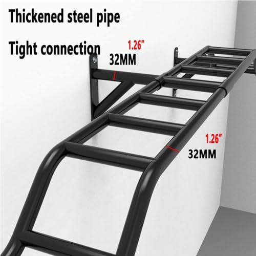 Wall Mounted Pull-Up Bar, Wall Door Bar Climbing Ladder Sandbag Rack, Heavy Duty Steel Climbing Frame/Parallel Bars/Horizontal Bars, Home Gym Strength Training Fitness Bar