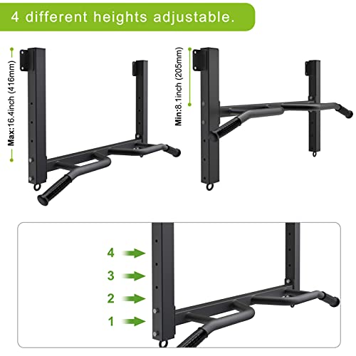 Kipika 32" Ceiling Mounted Pull Up Bar - Heavy Duty, Highly Adjustable, Multifunctional Chin Up Bar - Home Gym System with Punching Bag Hanger and Resistance Bands Training - color: Joist Pull Up Bar