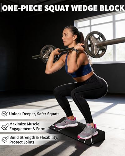 Squat ! Block - 15° Heel Elevated Slant Board for Squats, Deadlifts & Mobility | Non-Slip EVA, One-Piece Design, Extra Large Platform for Home Gym & Weightlifting