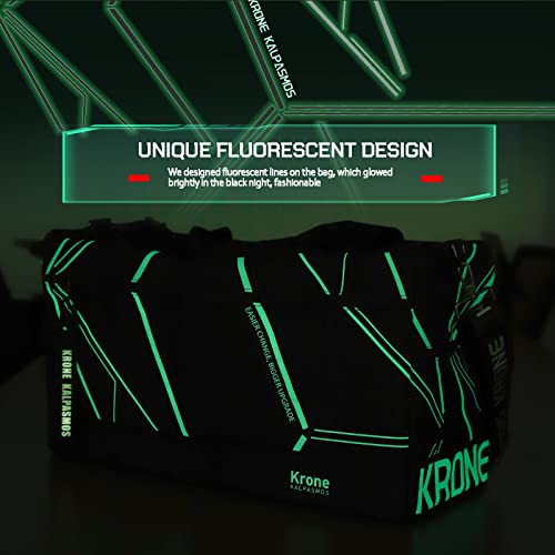 Sneaker Bag for Travel/Sneakerhead gift/, A Multi-functional Travel Duffel Bag with 3 Adjustable Dividers, & Shoulder Strap,Made of Nylon, Krone Kalpasmos Signature Edition, Future Neon Green - color: Neon Green, size: 23x9.8x13 inches