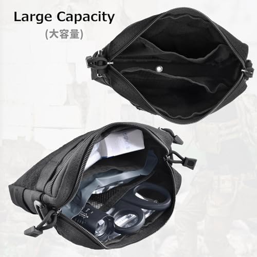 Azarxis Equipment Multi-Purpose Tactical EDC Admin MOLLE Pouch Utility Tools Bag Organizer Military Waist Belt Modular Attachment - color: #04 - Green