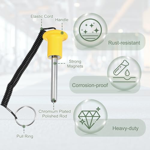 Gym Pin Weight Stack Pin Strength Training Lifting Equipment Replacement with Pull Rope Fitting for Club - color: Yellow, size: 0.4 x 3.1 Inch