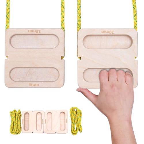 Climbing Hangboard Wooden Portable with Lanyard | Doorway Mount Climbing Hangboard for Women Men Athletes Beginners Professionals Home Gym Apartment Garage Rainy Day