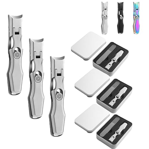 Nail Clippers, Stainless Steel Nail Clippers, Portable for Thick Nails - color: 3sliver