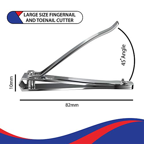 1 Pc Large Nail Clippers - 82mm, Built in Nail Files - Heavy Duty Stainless Steel Sharpest Thick Toenail, Fingernail Cutter for Men and Women