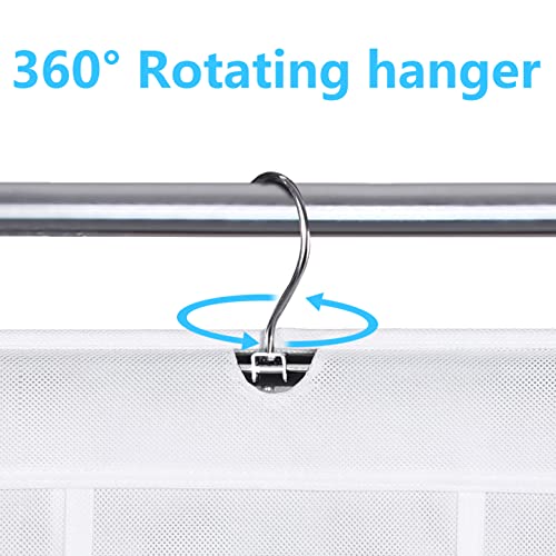 MISSLO 30 Large Pockets Dual Sided Hanging Baby Shoe Organizer for Closet with Rotating Hanger Hanging Shoe Shelves, White - color: White