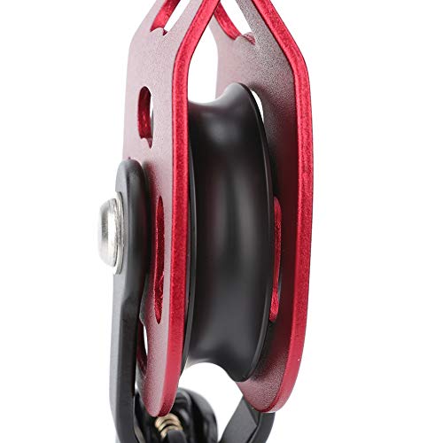 Climbing Pulley,4KN Aluminium Heavy Duty Single Swivel Rope Pulley Block for 8-12mm Rope Climbing Pulley