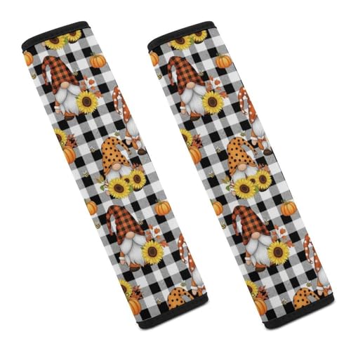 2PCS Gnomes Sunflower Seat Belt Cover Soft Padded Neck Strap Covers for Kids, All Vehicles, Comfortable Driving - color: Pattern 83