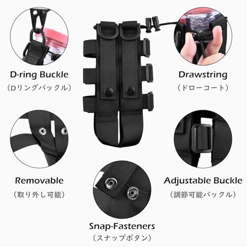 TRIWONDER Tactical MOLLE Water Bottle Pouch H2O Hydration Carrier, Military Bottle Holder Molle Drink Holder Travel Water Bottle Bag for Backpack Camping Outdoor - color: 05 Black