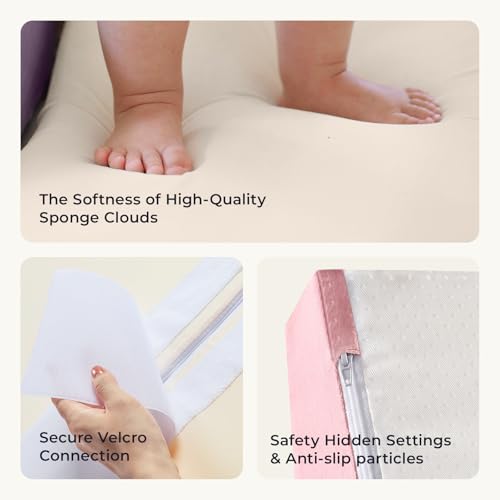 Tiny Land Soft Foam Climbing Blocks for Toddlers, 6-Piece Foam Blocks | Indoor Playground Baby Climbing Toys, Ideal Gift for Kids Activity Crawling and Sliding Foam Play Set (Pink Pastel) - color: Pink Pastel