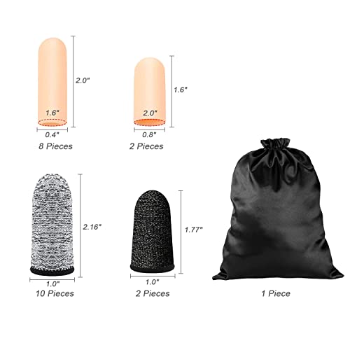 GELMAY 22Pcs Gel Finger Cots Cut Resistant Gloves Set, Sleeves Guards Protectors Cutting Covers Protection Gaming Fingertips Touch