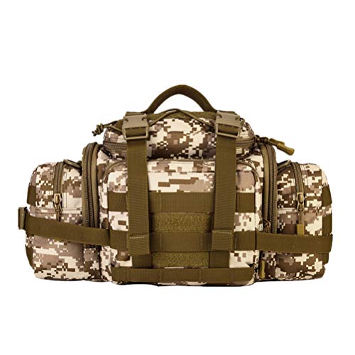 Tactical Assault Gear Sling Pack Hiking Duffle Fanny Packs MOLLE Compact Utility Military Waist Range Bag Heavy Duty EDC Camera Shoulder Backpack (Desert camouflage) - color: Desert camouflage