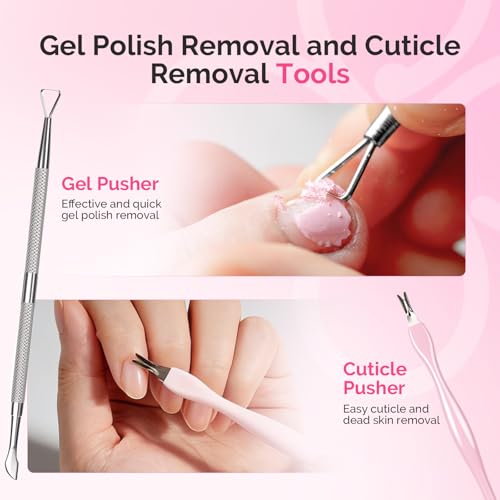 MelodySusie Manicure Tools Kit Nail Care Set | Nail Files, Buffer Blocks,Cuticle Nipper,Busher and Rose Cuticle Oil 28ML for DIY Nail Manicure and Nail Care - size: 11Pcs Rose